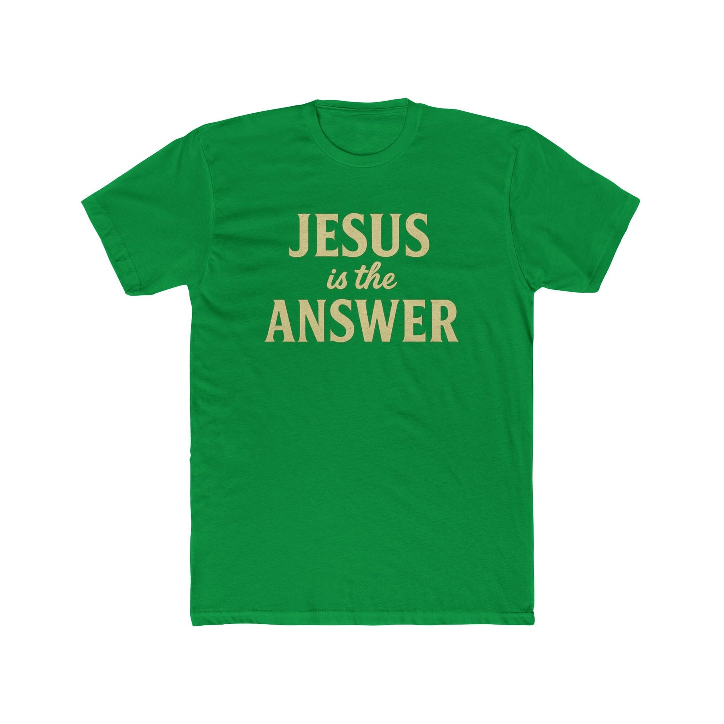 Unisex Cotton Crew Tee - "Jesus is the Answer" Inspirational T-Shirt