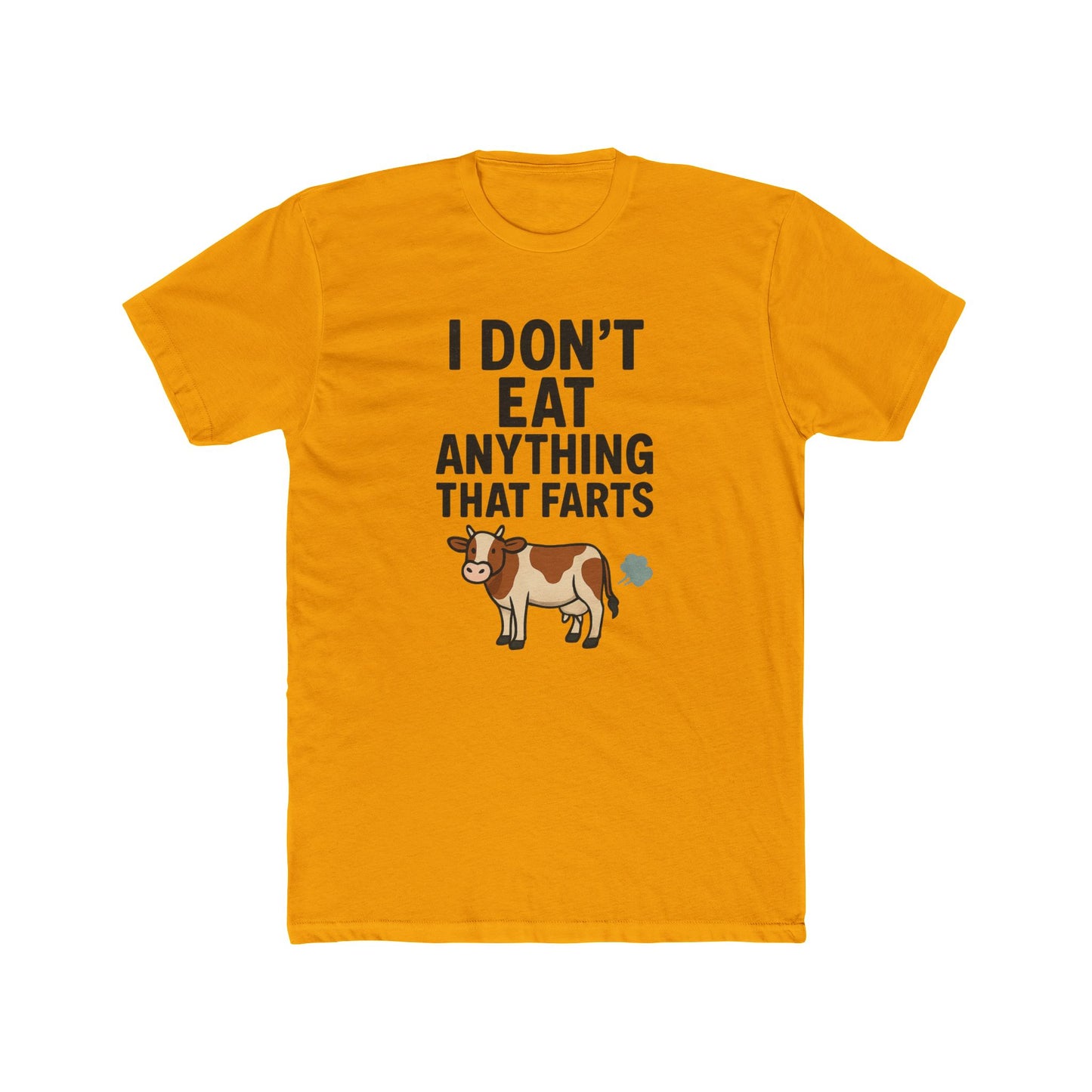 Funny Cow Graphic Tee - "I Don't Eat Anything That Farts" - Unisex Cotton Crew