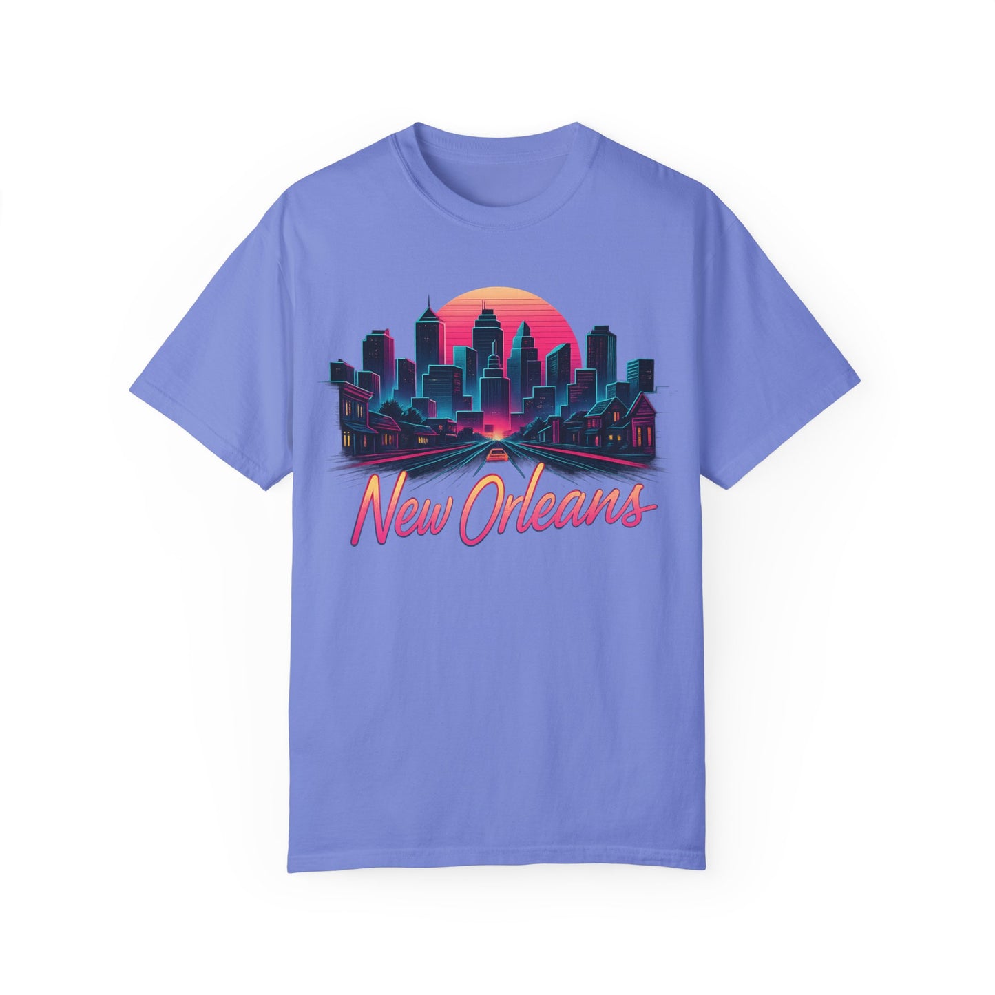 Retro New Orleans Cityscape T-Shirt | Unisex Garment-Dyed Tee