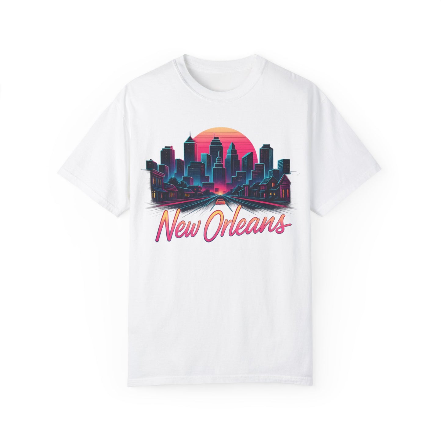 Retro New Orleans Cityscape T-Shirt | Unisex Garment-Dyed Tee