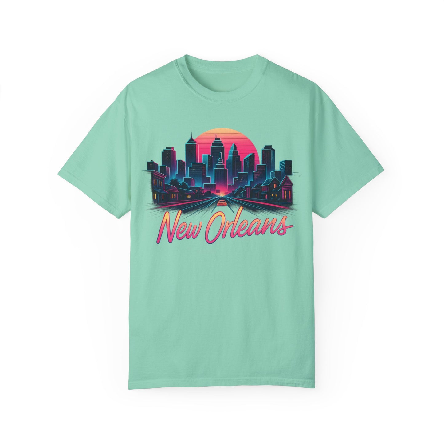 Retro New Orleans Cityscape T-Shirt | Unisex Garment-Dyed Tee