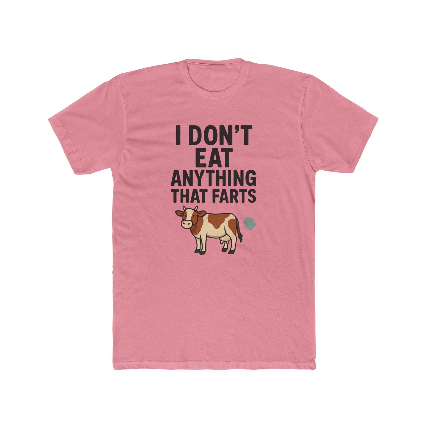 Funny Cow Graphic Tee - "I Don't Eat Anything That Farts" - Unisex Cotton Crew