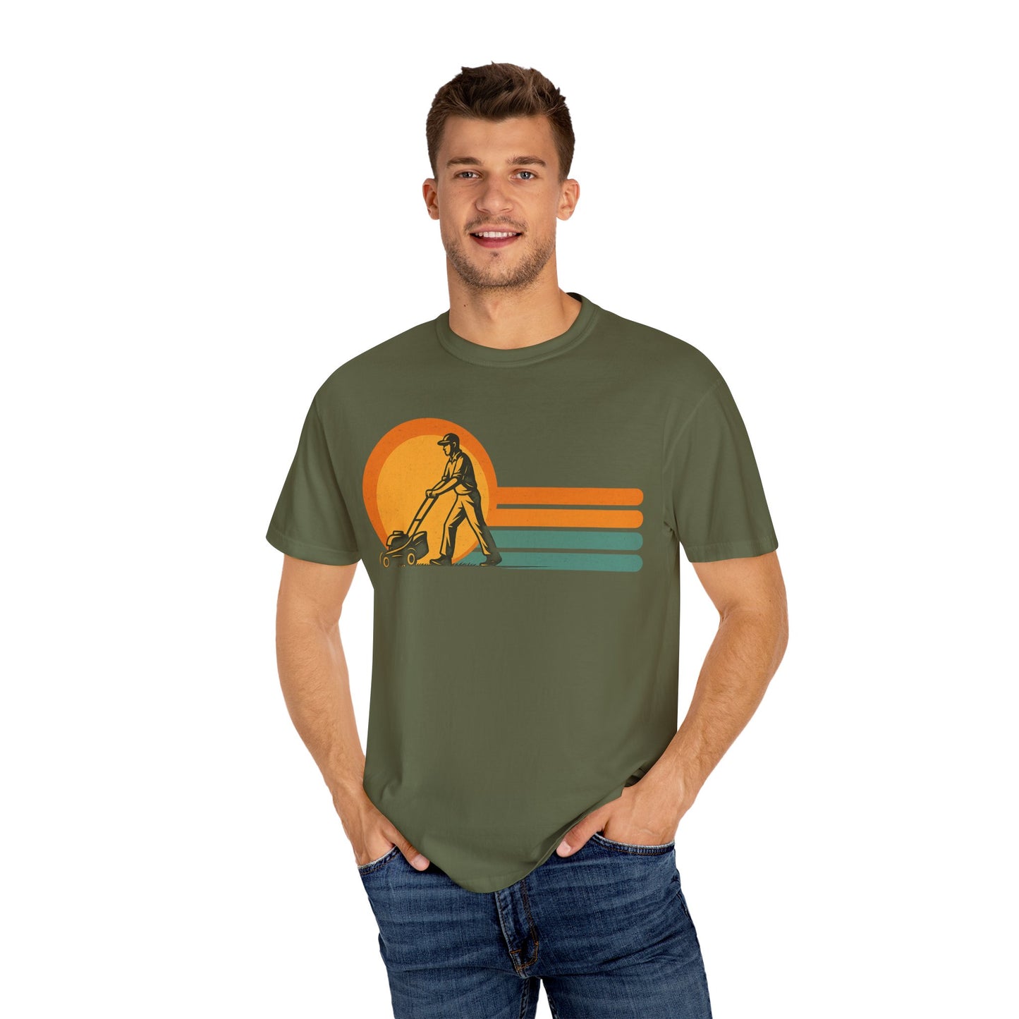 Retro Lawn Care Unisex T-Shirt - Vintage Gardener Design