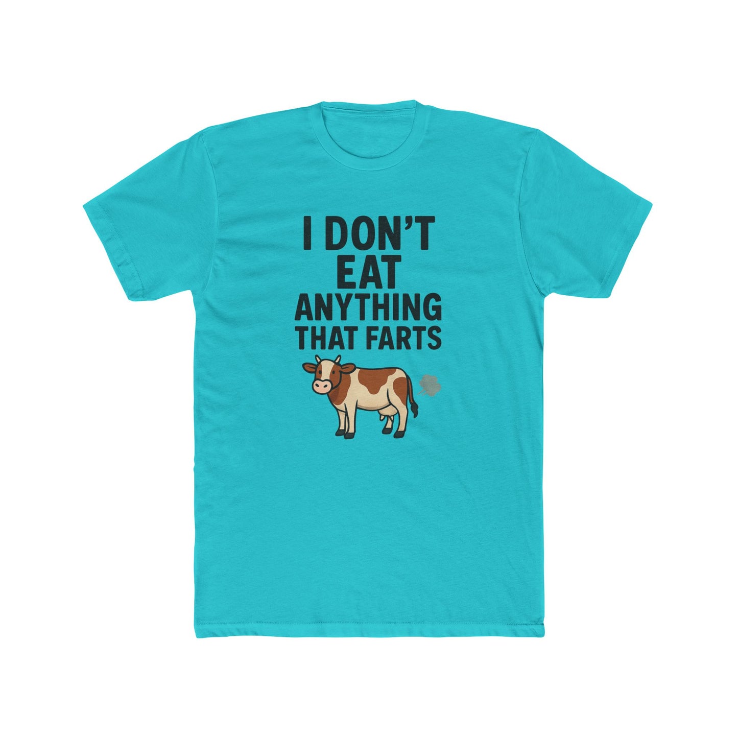 Funny Cow Graphic Tee - "I Don't Eat Anything That Farts" - Unisex Cotton Crew