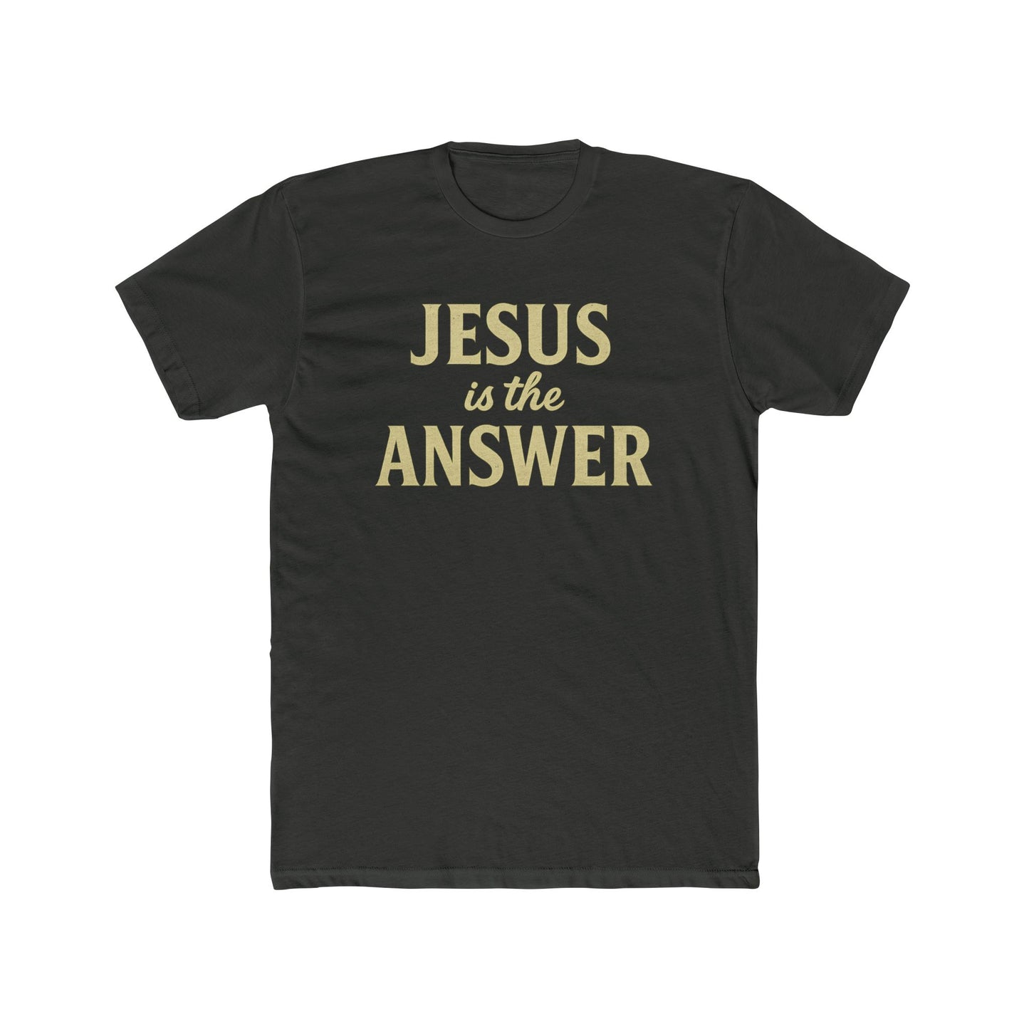 Unisex Cotton Crew Tee - "Jesus is the Answer" Inspirational T-Shirt