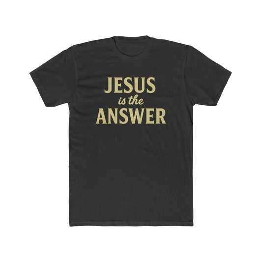 Unisex Cotton Crew Tee - "Jesus is the Answer" Inspirational T-Shirt
