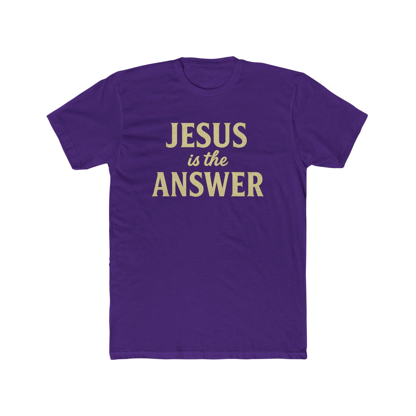 Unisex Cotton Crew Tee - "Jesus is the Answer" Inspirational T-Shirt