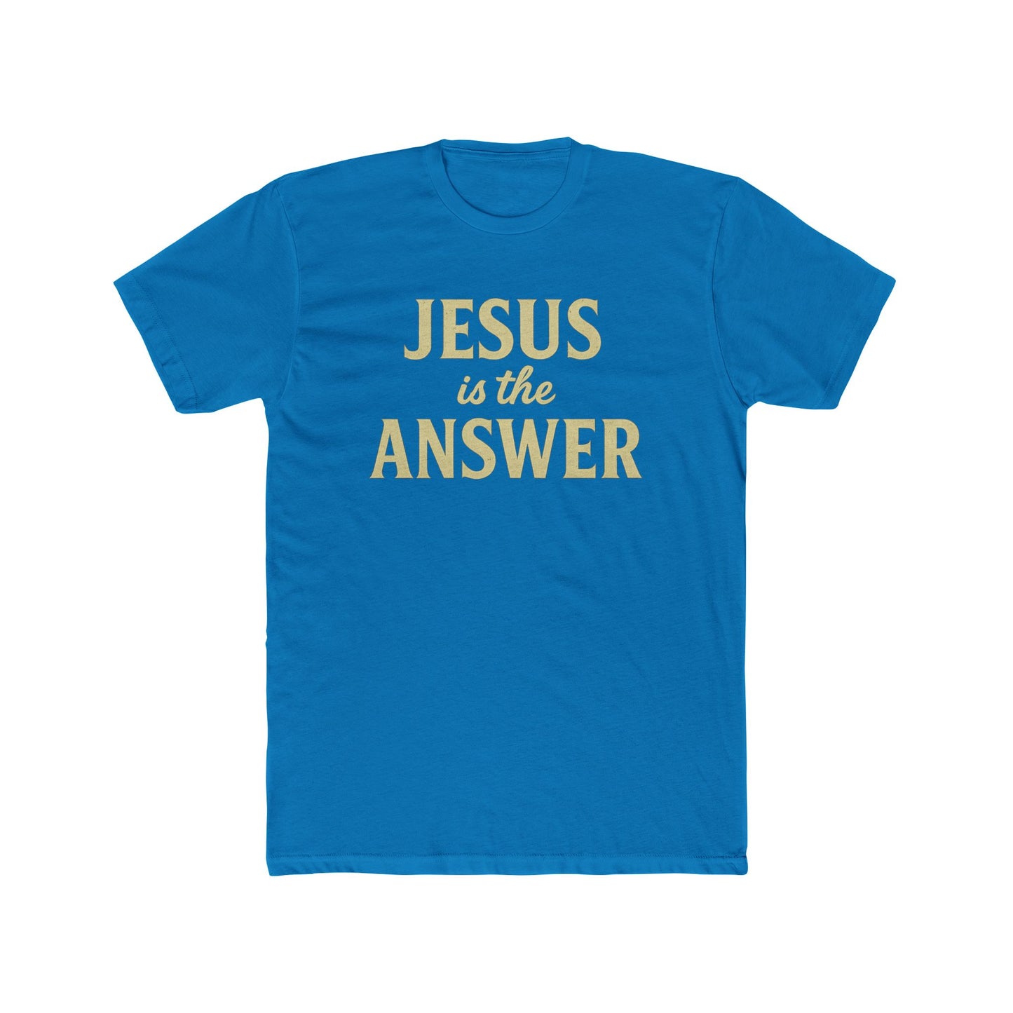 Unisex Cotton Crew Tee - "Jesus is the Answer" Inspirational T-Shirt